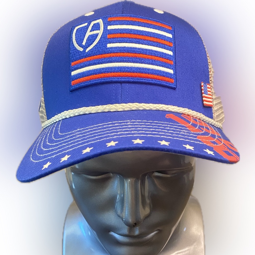 Blue And gray Meshback Cap America USA Flag Themed Hat